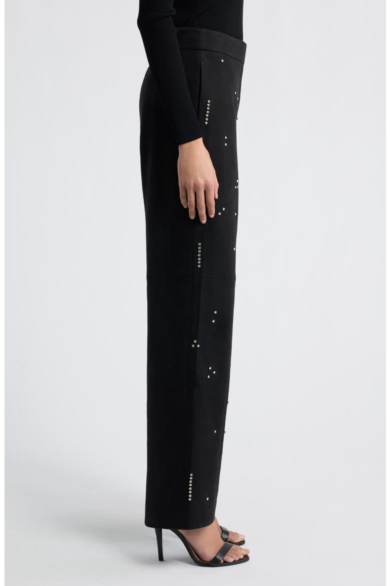 Amara Embellished Bootcut Pants, Alternate, color, NOIR
