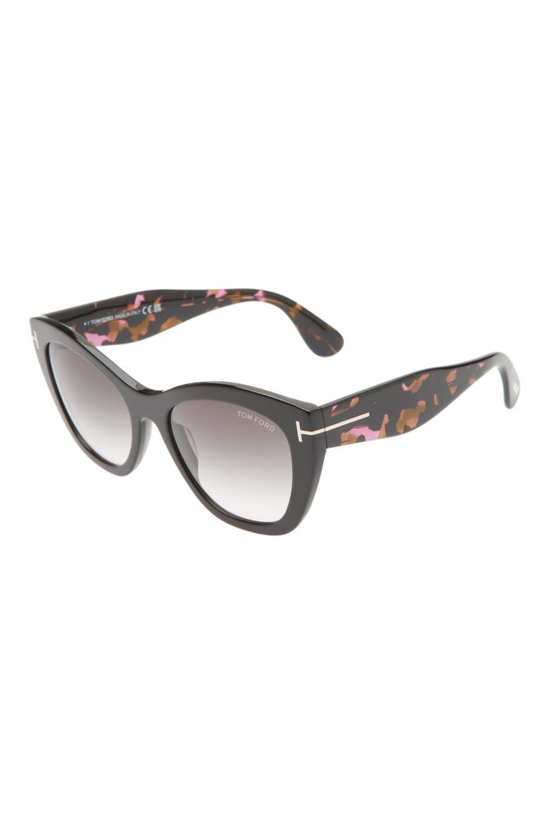 Cara 56mm Square Sunglasses, Alternate, color, BLACK/OTHER / GRADIENT SMOKE