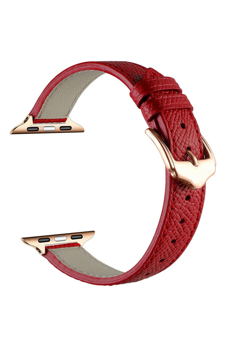 The Posh Tech Cleo Leather Apple Watch<sup>®</sup> Watchband, Alternate, color, Cranberry
