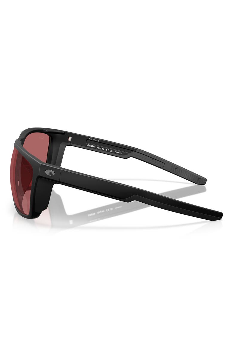 Costa Del Mar Ferg 62mm Polarized Pillow Sunglasses, Alternate, color, Matte Black / Rose 580G