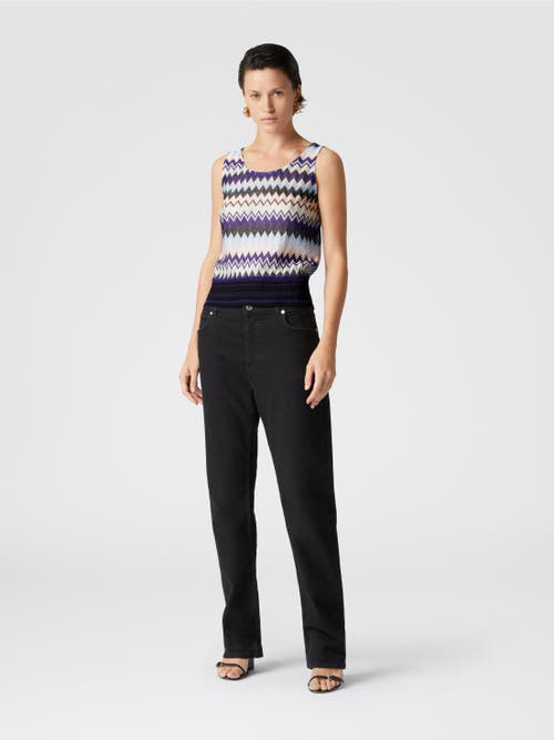 Missoni Sleeveless Top In Zig Zag Lamé Viscose In Multicoloured