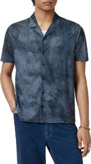 John Varvatos Agosta Burnout Effect Linen Camp Shirt