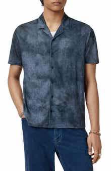 John Varvatos Agosta Burnout Effect Linen Camp Shirt