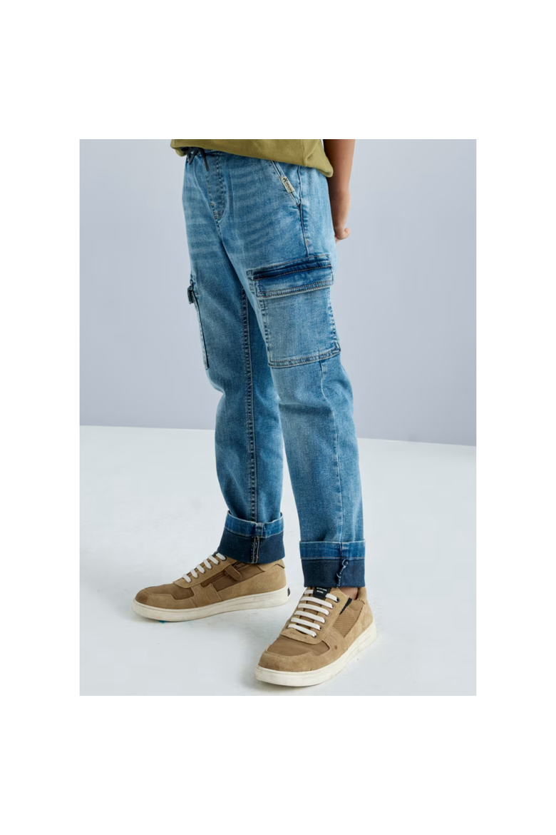 Denim Cargos, Alternate, color, Blue Denim