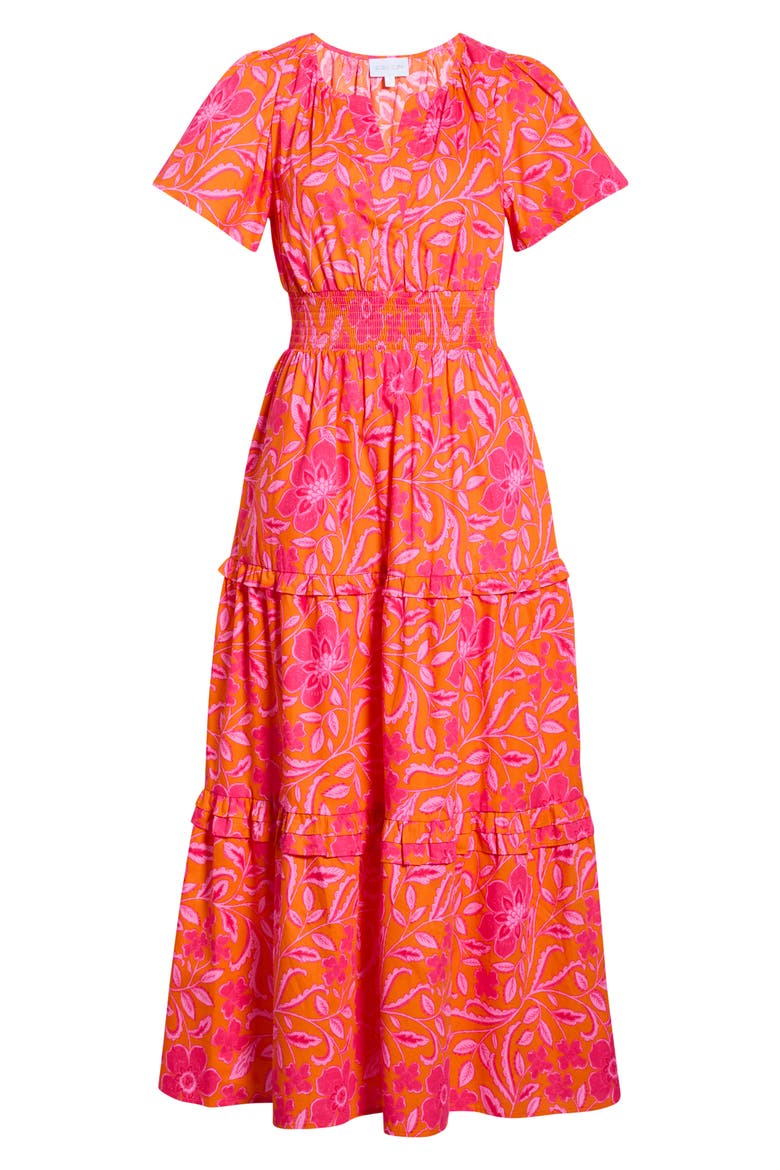 Haylie A-Line Dress, Alternate, color, ORANGE-FUCHSIA