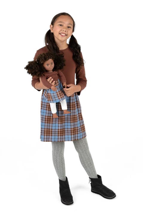 Girls Skirt Dress with Matching Doll Dress, 100% Cotton