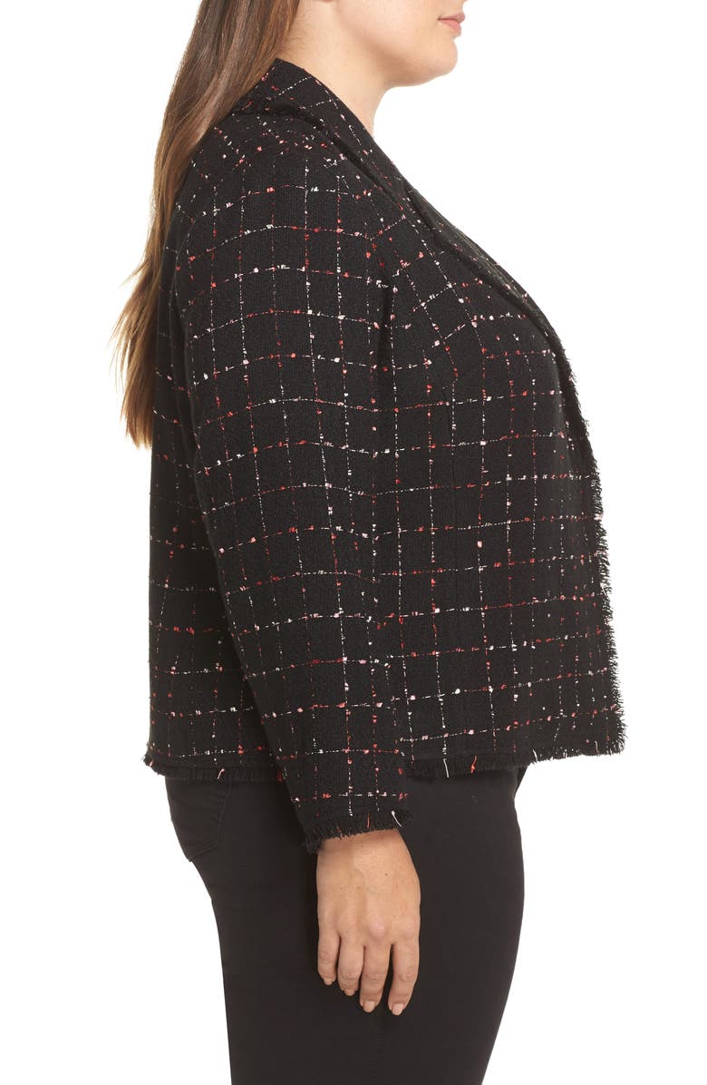 Vince Camuto Spring Windowpane Tweed Jacket, Alternate, color, 