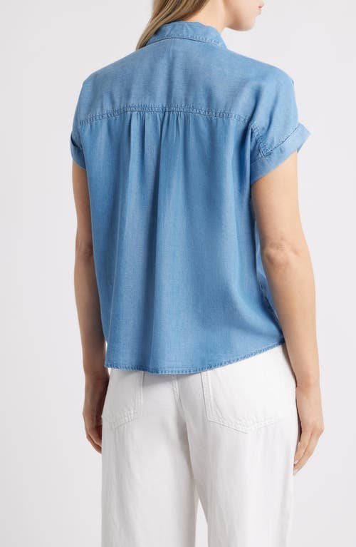 Beachlunchlounge Beatrix Denim Button-up Shirt In Blue