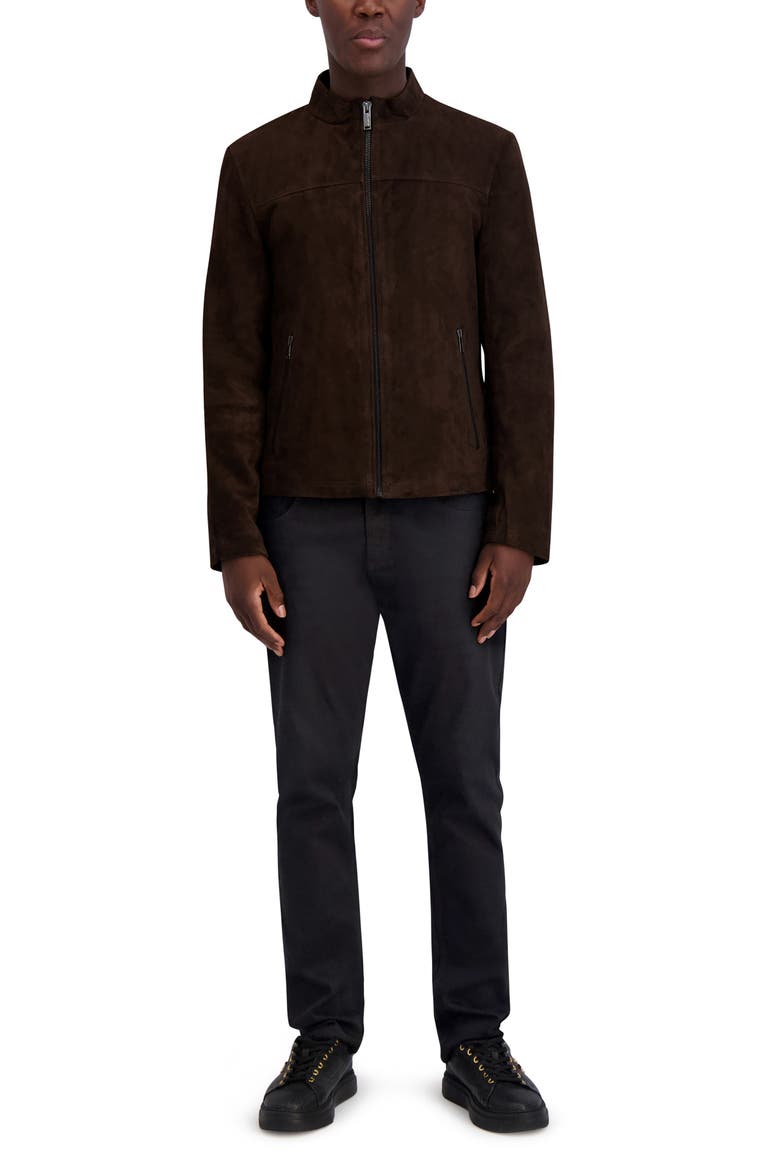 Suede Zip Jacket, Alternate, color, BROWN