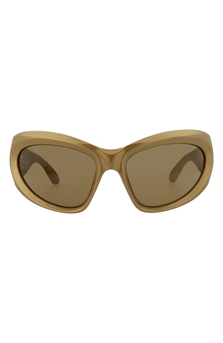 Balenciaga 64mm Novelty Sunglasses, Main, color, Gold Gold Brown