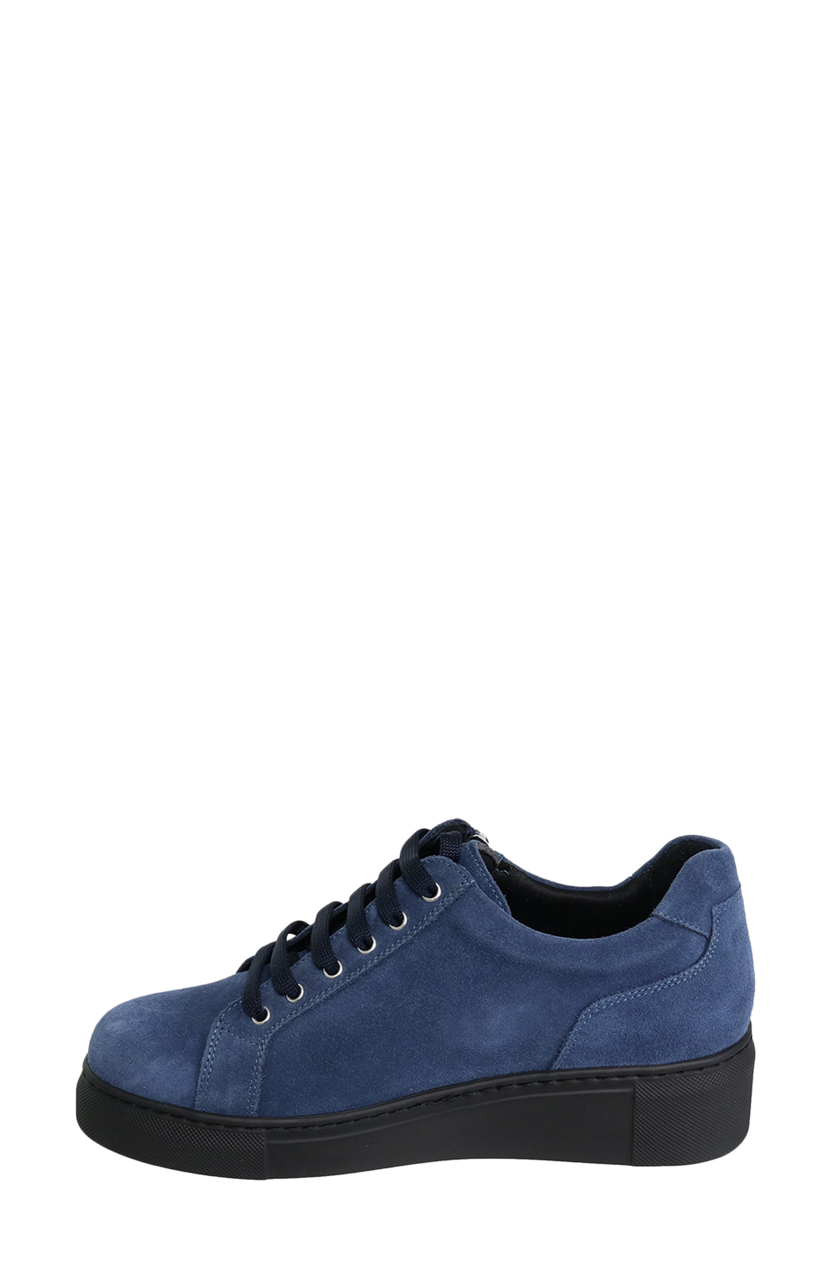Perla Sneaker, Alternate, color, DENIM SUEDE