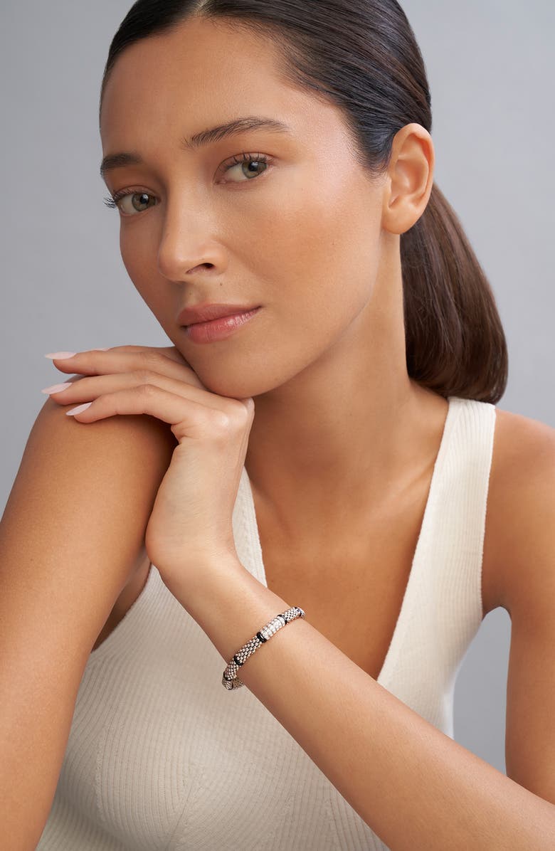 LAGOS Black Caviar Ceramic & Diamond Station Bracelet, Alternate, color, Black