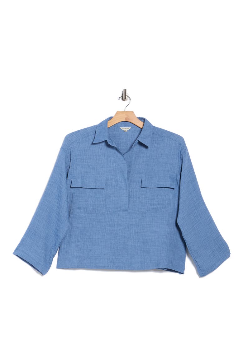 Textured Collared Shirt, Alternate, color, CHAMBRAY