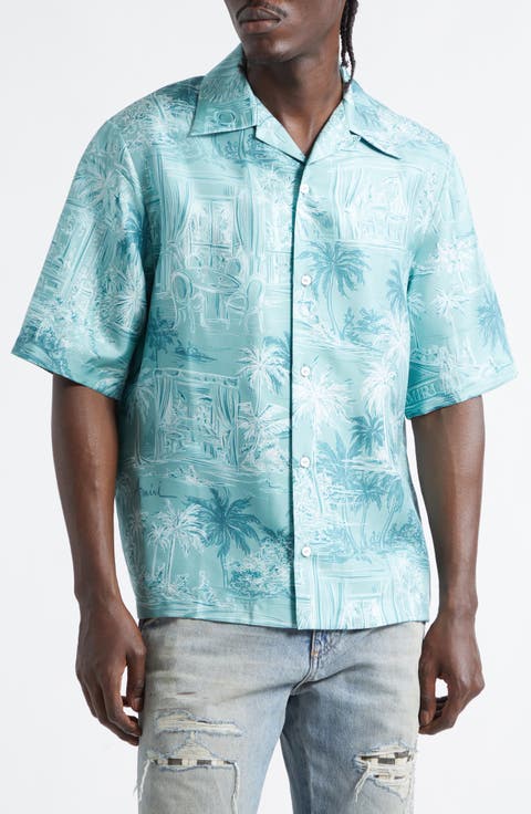 Chateau Sketch Silk Camp Shirt