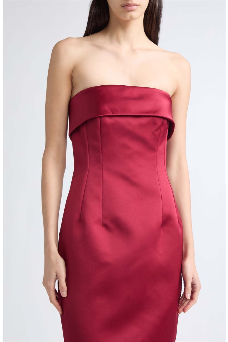 Keeley Strapless Satin Cocktail Dress, Alternate, color, CHRISTMAS RED