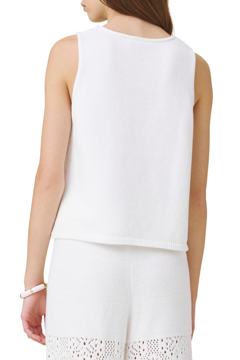 Open Stitch Sleeveless Top, Alternate, color, WHITE