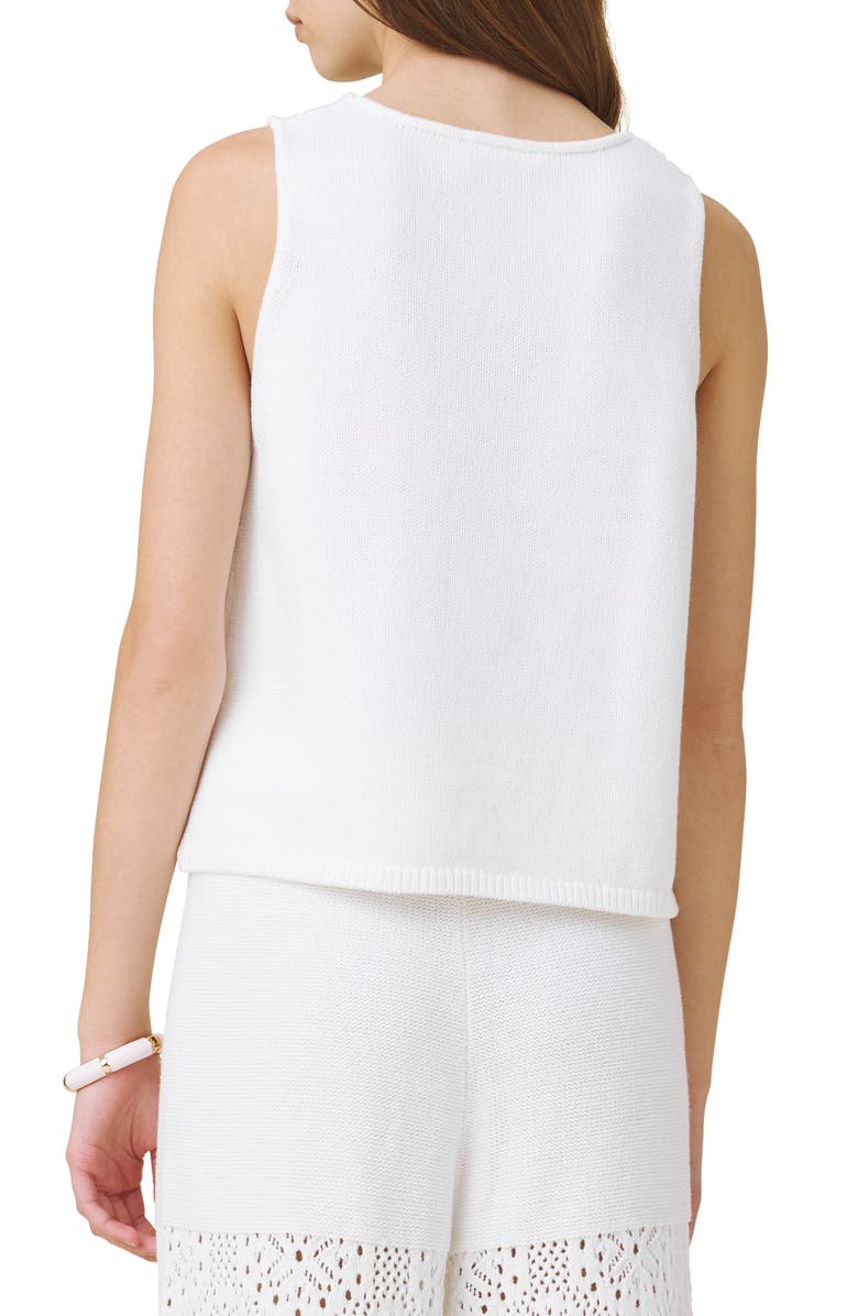 Splendid Open Stitch Sleeveless Top, Alternate, color, White