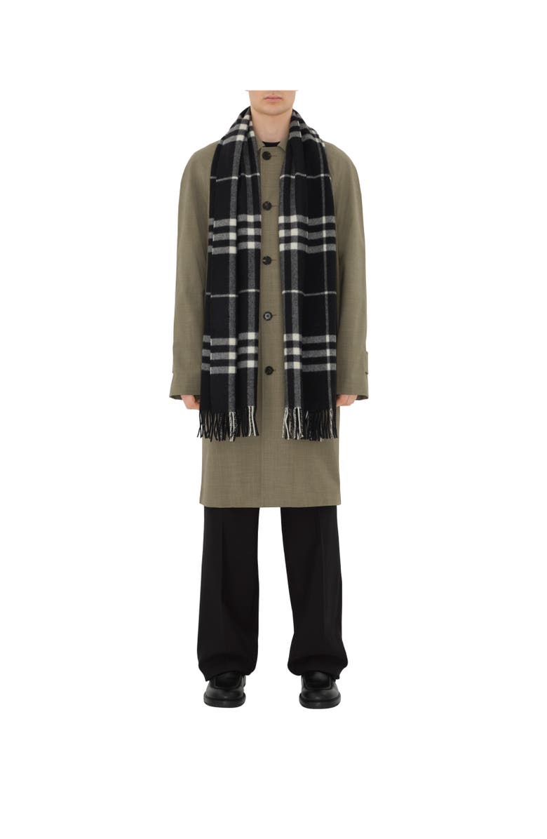 Burberry Wide Check Cashmere Scarf, Alternate, color, Black/Calico