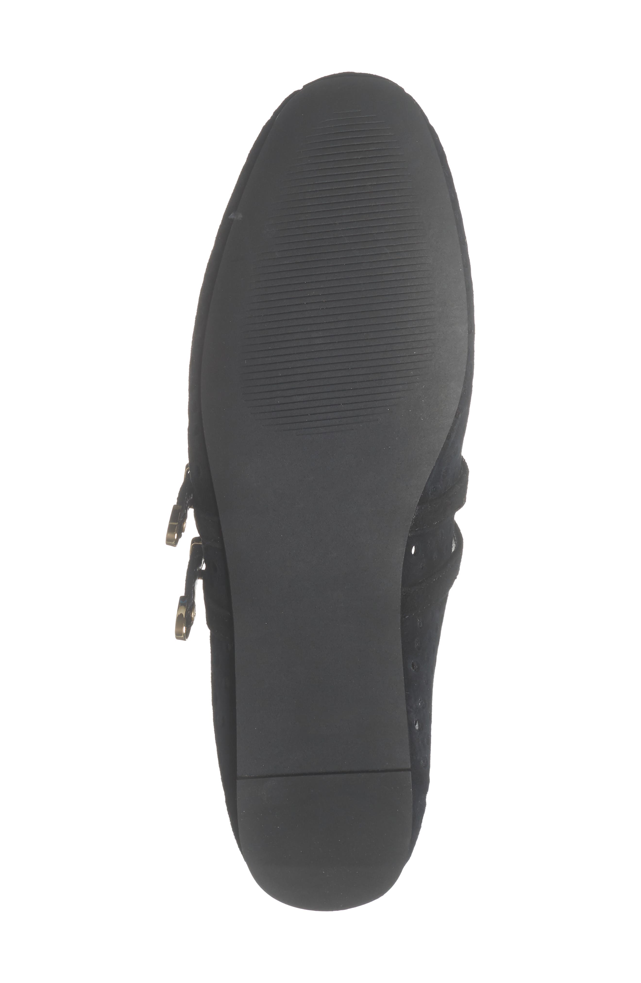 Steve Madden Lissa Perforated Mary Jane Flat, Alternate, color, Black Suede