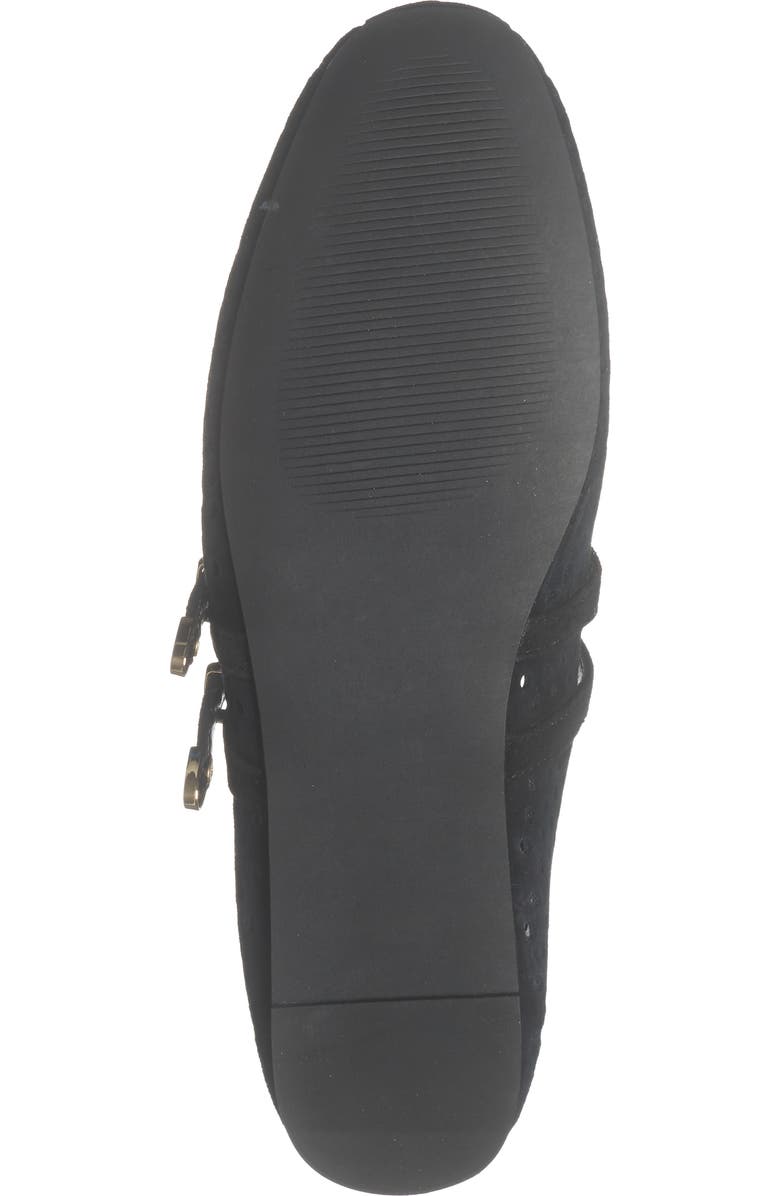 Steve Madden Lissa Perforated Mary Jane Flat, Alternate, color, Black Suede