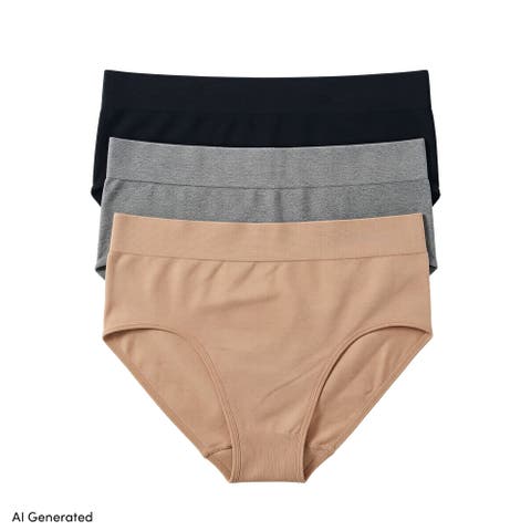 Bikini Brief Cotton Comfort Seamless Basics 3 Pack Panties
