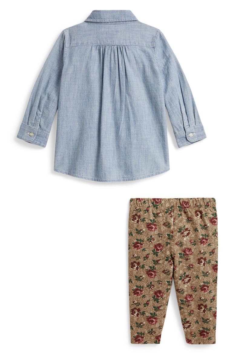 Kids' 2-Piece Chambray Shirt & Leggings Set, Alternate, color, NEW MEDIUM WASH