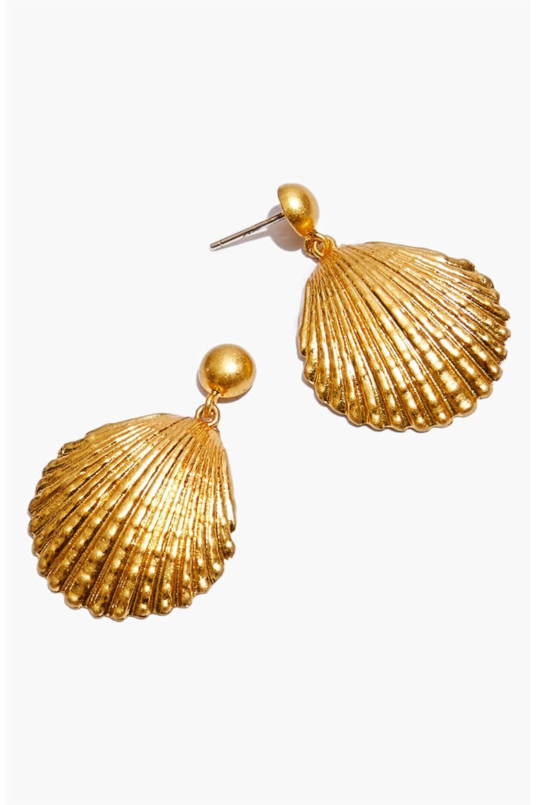 Shell Drop Earrings, Main, color, VINTAGE GOLD