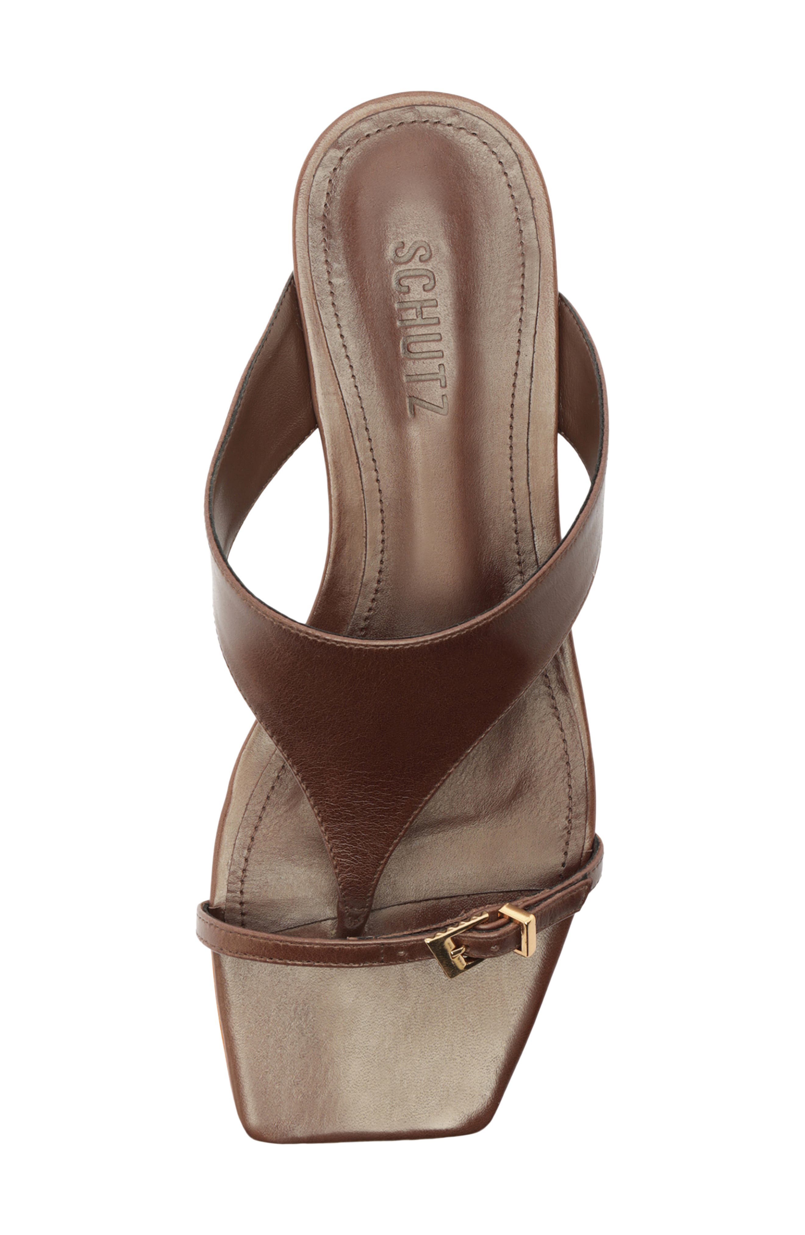 Schutz Tana Flat Flip-Flop, Alternate, color, Root Brown