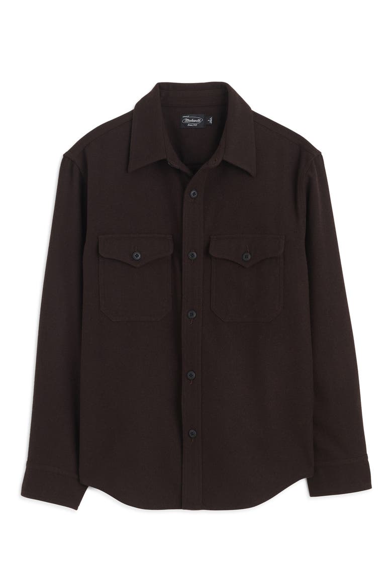 Wool Blend Shirt Jacket, Alternate, color, DARK BROWN