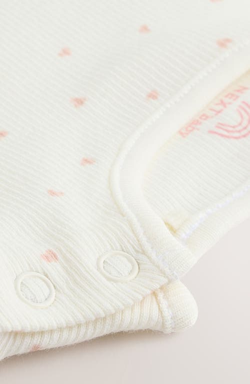 Next Long Sleeve Bodysuit & Ribbed Overalls Set In Pink