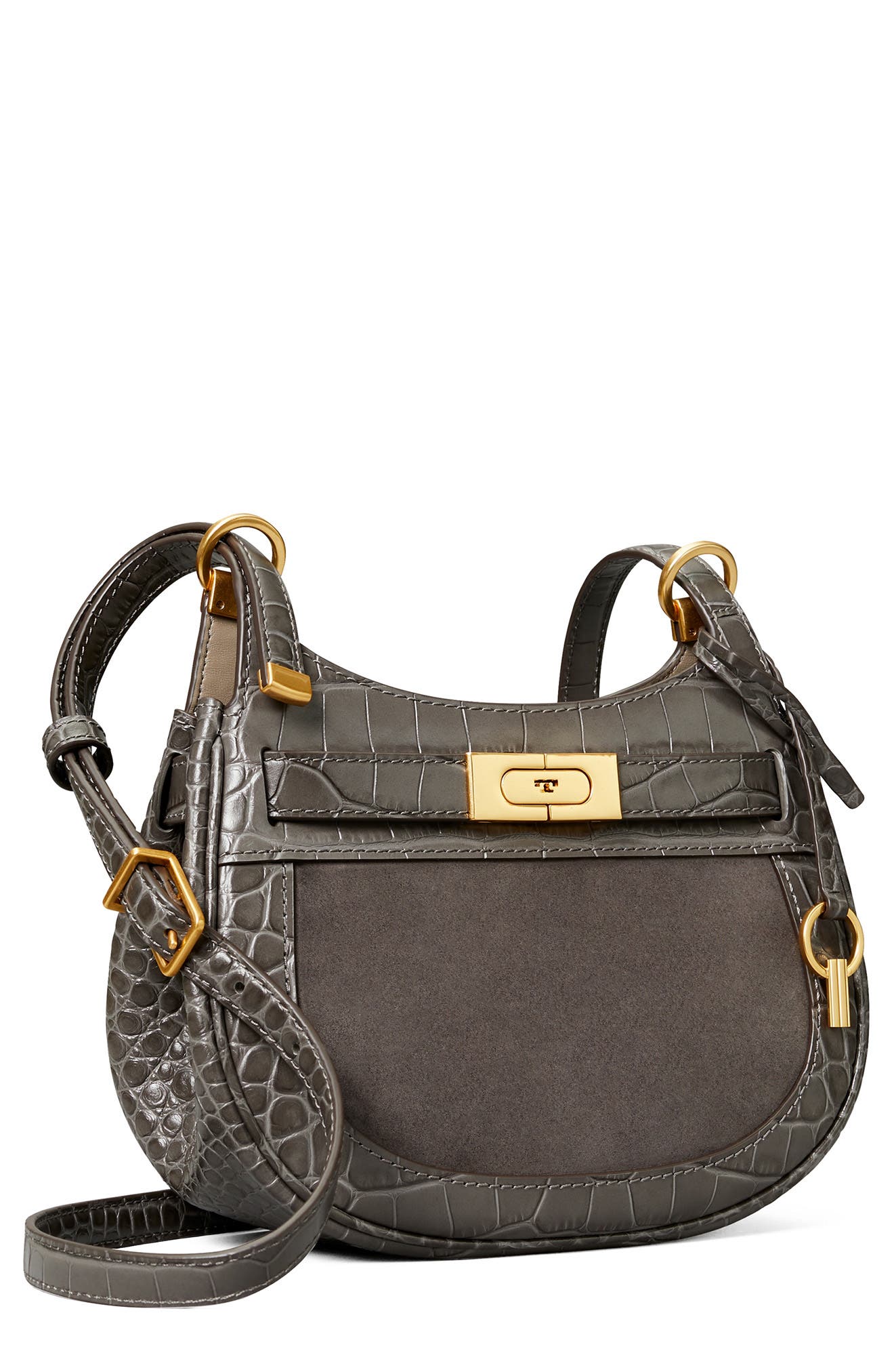 Tory Burch Lee Radziwill Embossed Crossbody Bag, Alternate, color, 