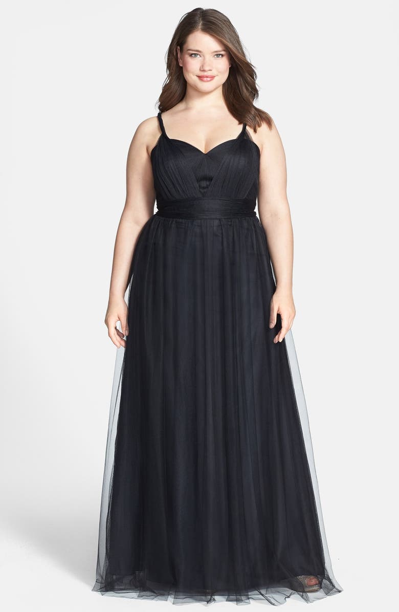 Jenny Yoo Annabelle Convertible Tulle Column Dress, Alternate, color, 