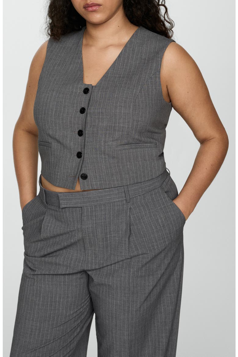 Pinstripe Suit Vest, Alternate, color, GREY
