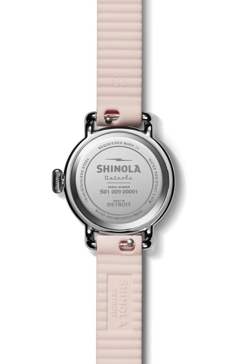 Shinola Detrola Pee Wee Silicone Strap Watch, 25mm, Alternate, color, 