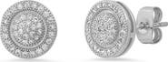 HMY JEWELRY Round Pave Simulated Diamond Stud Earrings