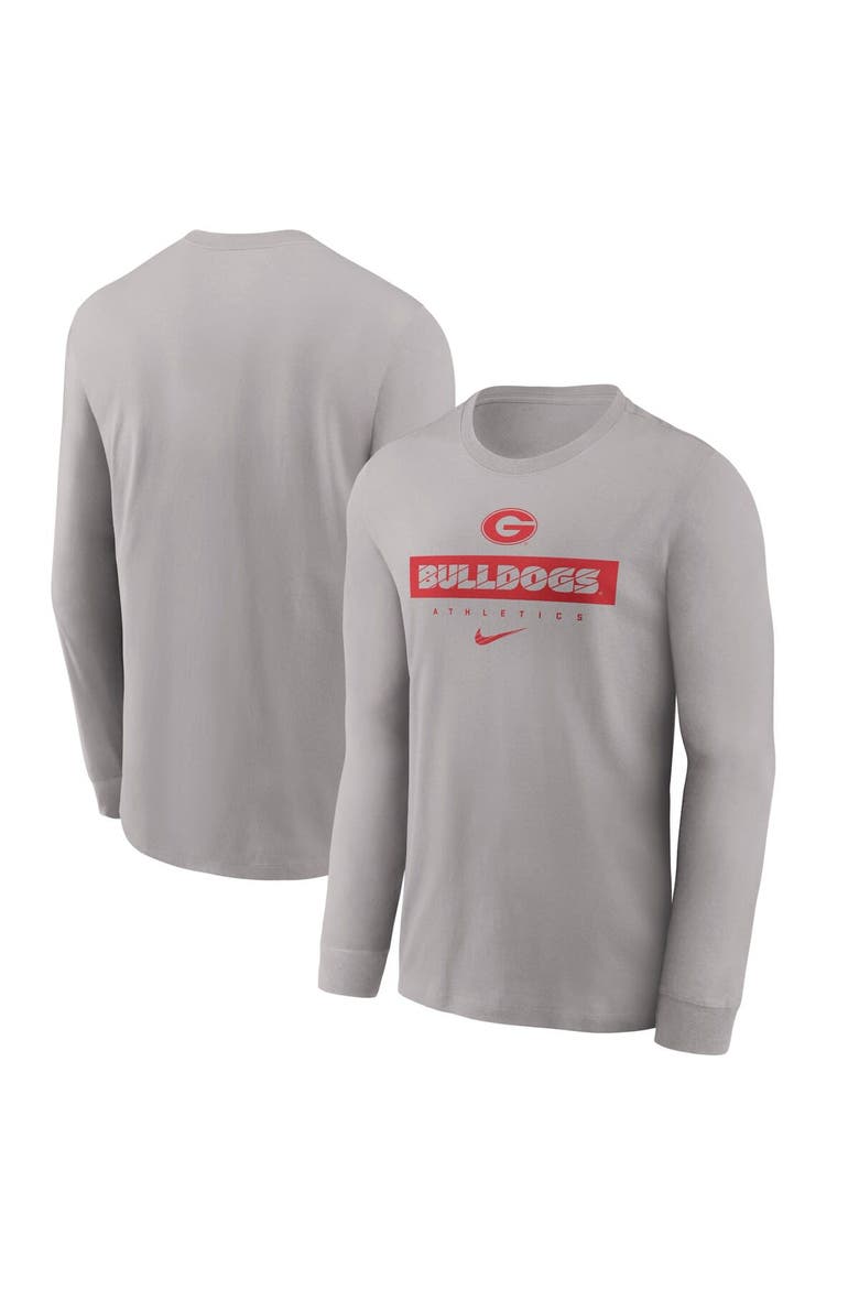 Men's Nike Gray Georgia Bulldogs 2024 Sideline Legend Performance Long Sleeve T-Shirt, Main, color, Gray