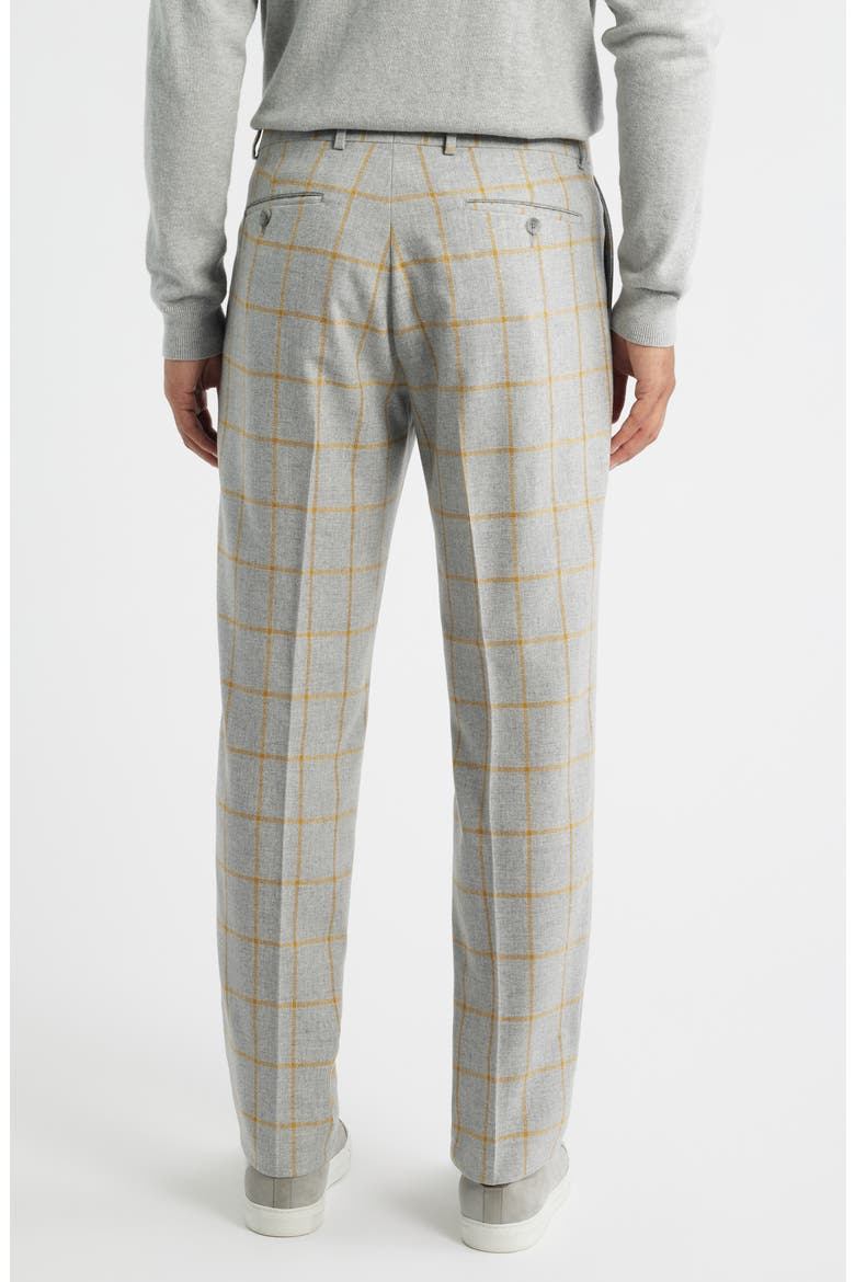 Country Windowpane Check Wool & Cashmere Dress Pants, Alternate, color, MED GREY