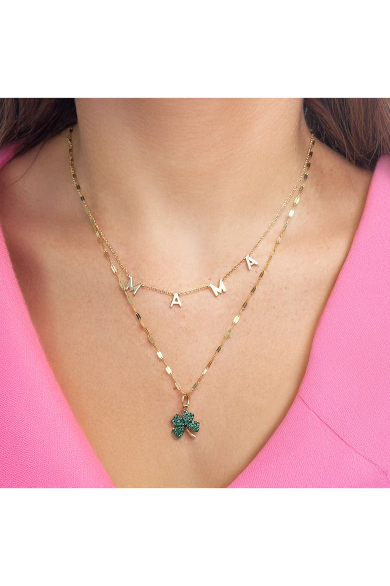 Emerald Clover Charm, Alternate, color, Emerald
