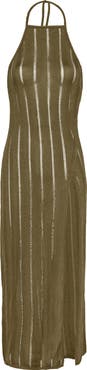 ViX Paula Hermanny Open Stitch Halter Cover-Up Dress