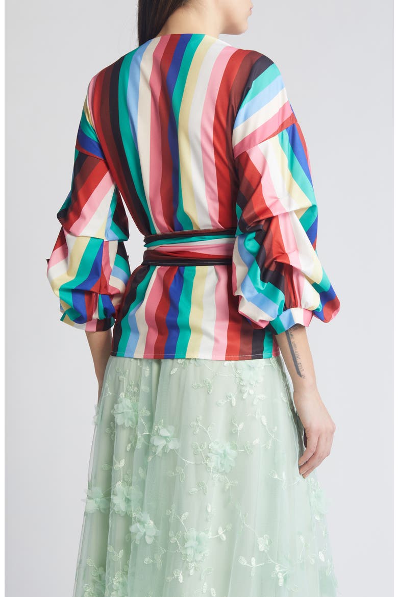Anna Tie Waist Wrap Top, Alternate, color, RAINBOW