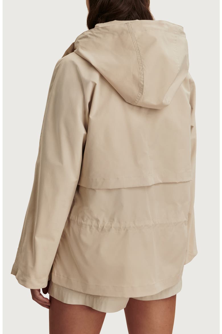 Jeanie Hooded Water Repellent Jacket, Alternate, color, OAT MILK