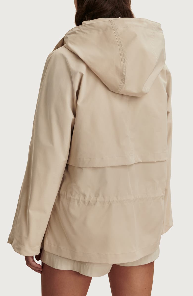 Varley Jeanie Hooded Water Repellent Jacket, Alternate, color, Oat Milk