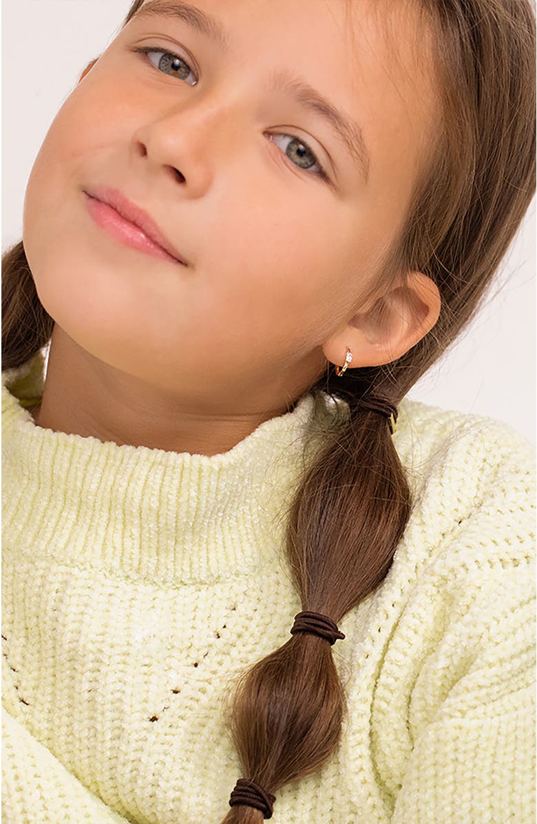 In Season Jewelry 14k Baguette Cut Huggie Earrings, Alternate, color, Gold