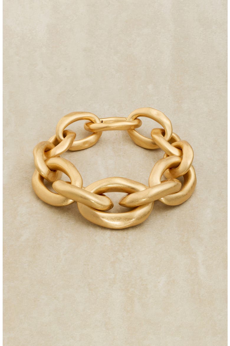 Tyla Tumbled Chain Bracelet, Alternate, color, GOLD TONE