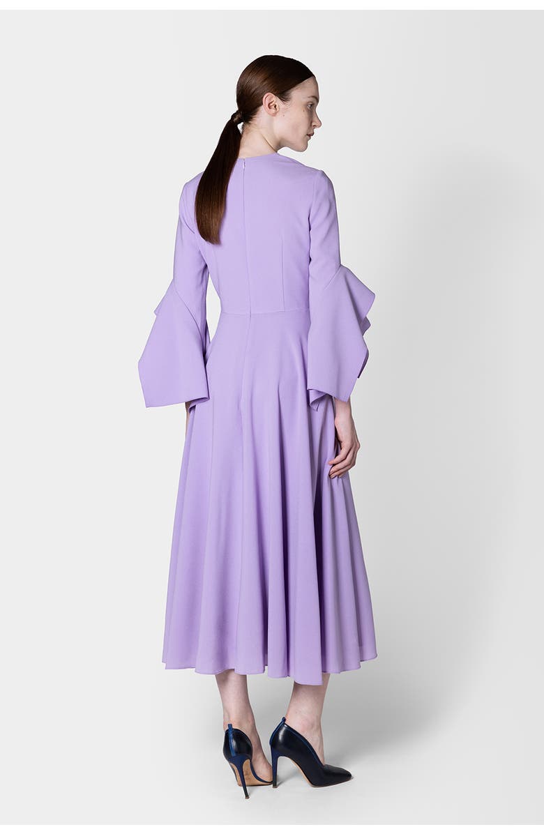 Roksanda Ayres Crepe Sleeved Midi Dress, Alternate, color, Heather