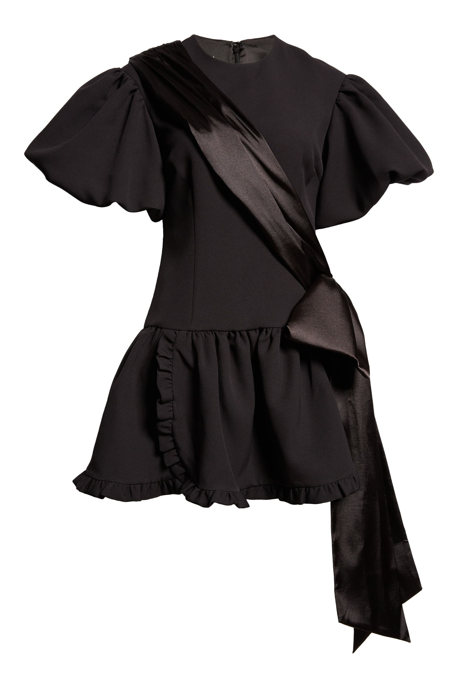 Filenes Sandy Liang Filenes Satin Sash Puff Sleeve Minidress (Women ...