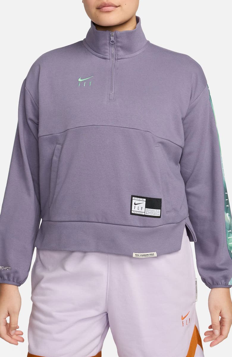 Nike Swoosh Fly Dri-FIT Oversize Quarter Zip Basketball Top, Main, color, 