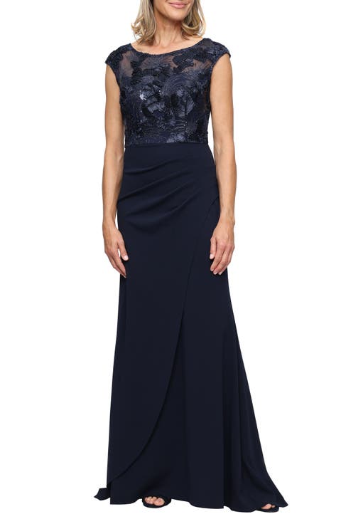 Soutache Crepe Gown