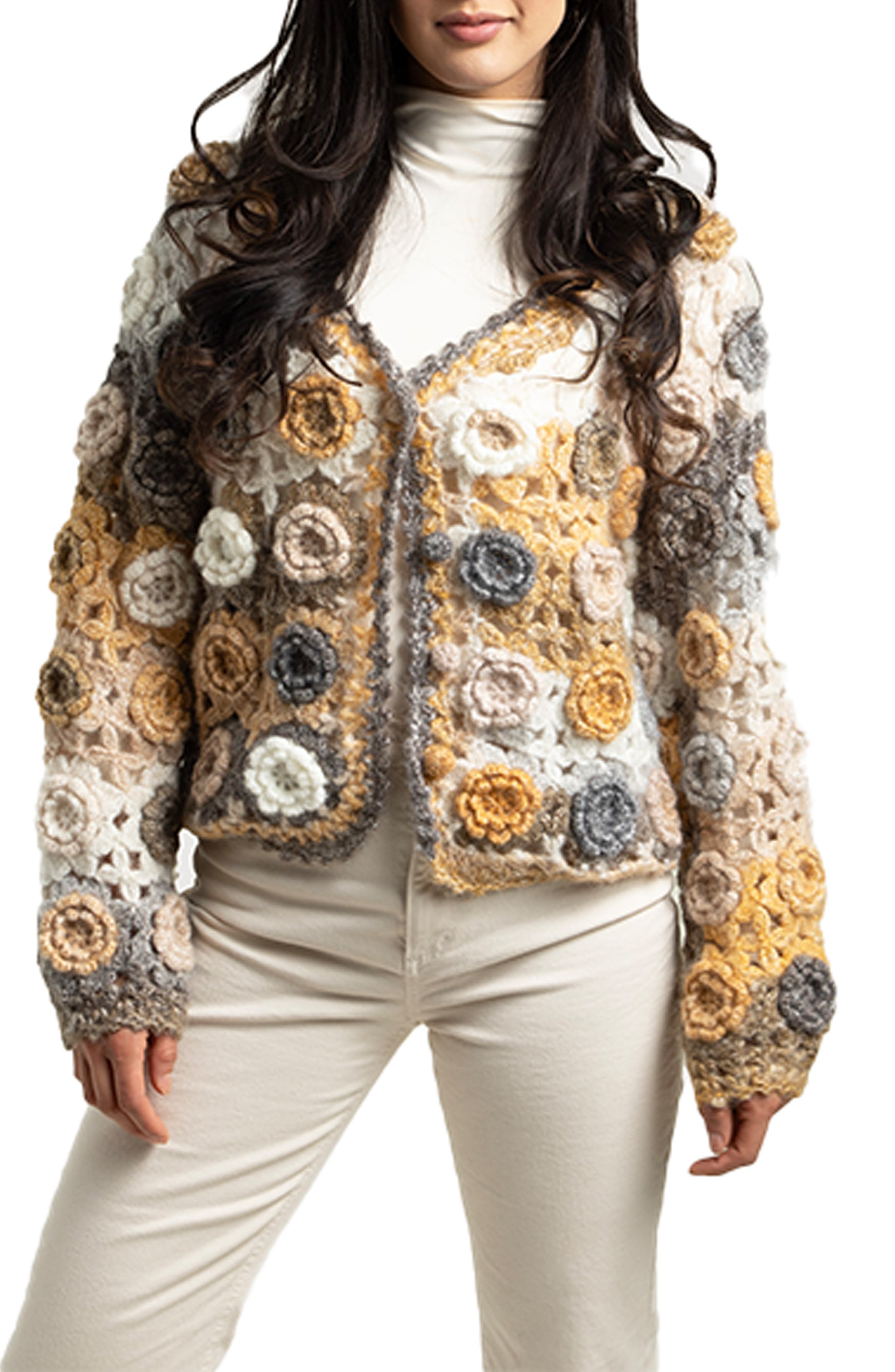SAACHI Crochet Blossom Cardigan