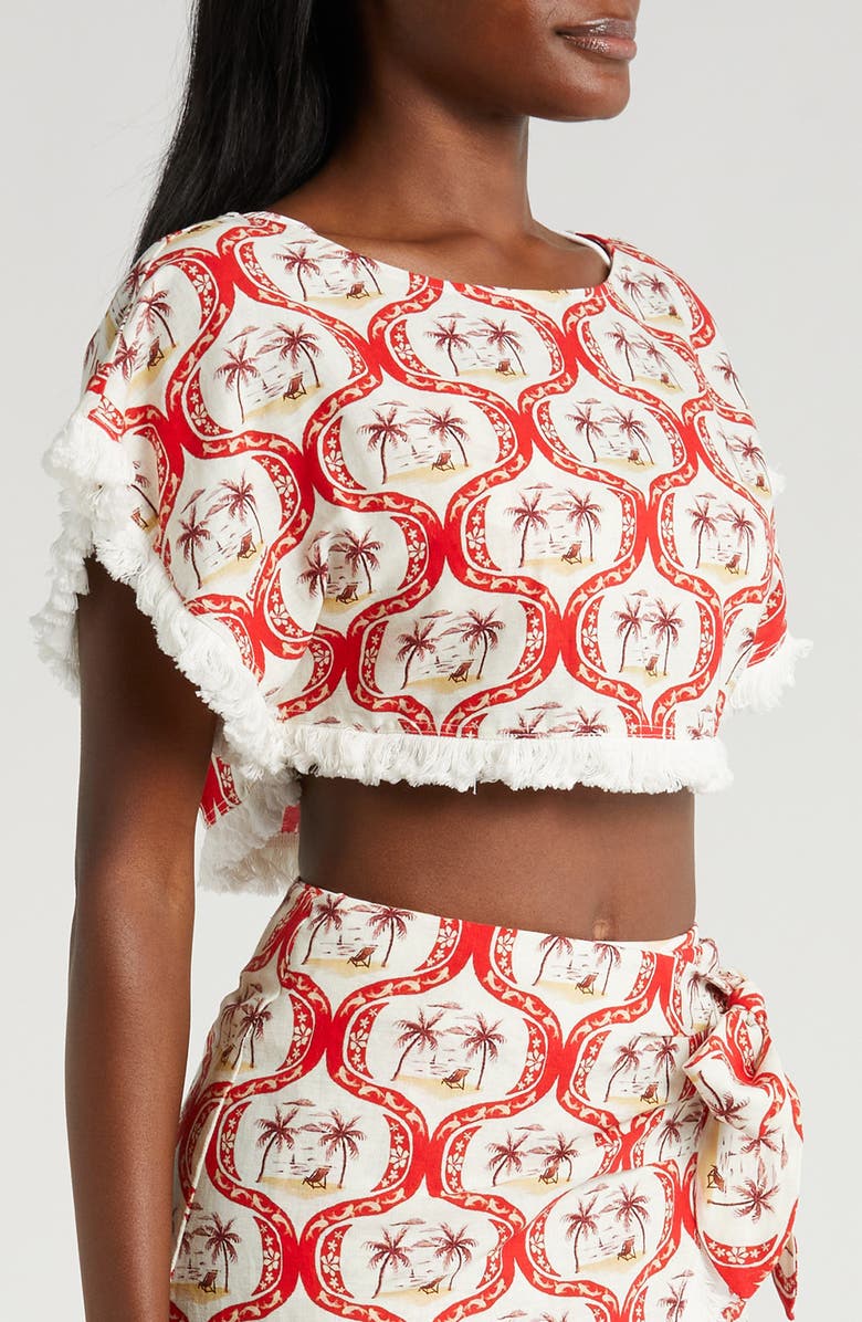 FARM Rio Summer Beach Cover-Up Crop Top, Alternate, color,